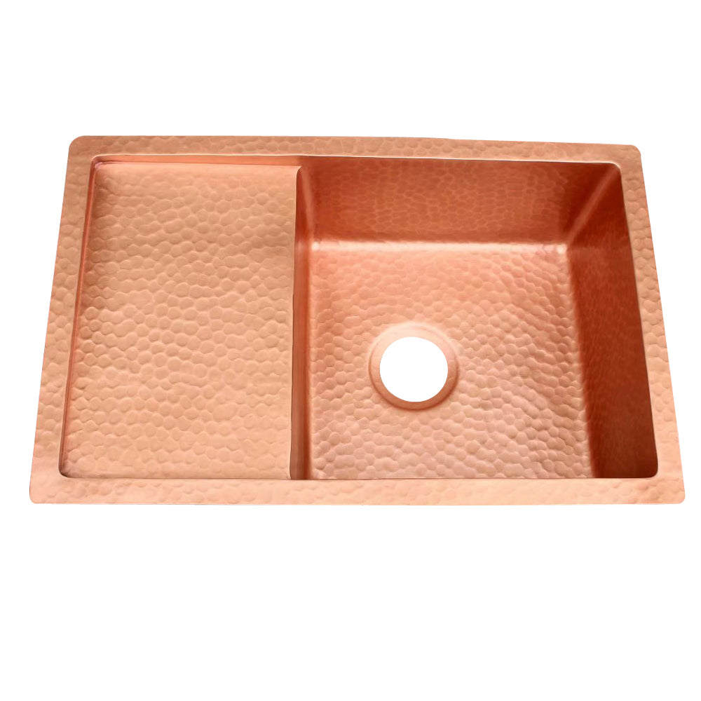 hammered_copper_drop_in_kitchen_sink_thick_rim_large_capacity