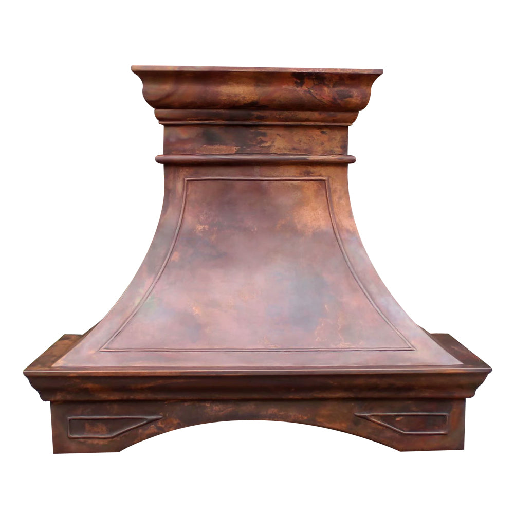 Designer copper range hood